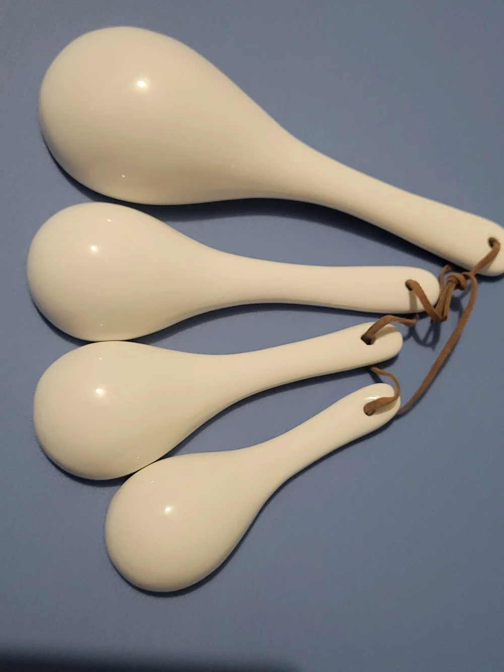 Striped Ceramic Measuring Spoon Set - Black and White